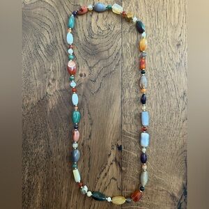 Vintage Mixed Agate Gemstone Necklace “Begger Beads”